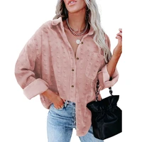 new corduroy women blouses shirts tunic womens tops and blouses 2021 womenswear long sleeve clothing button up down loose white