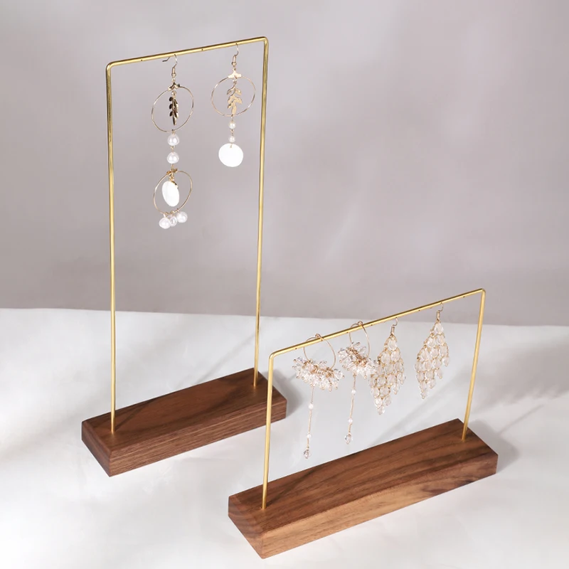 

Jewelry Necklace Display Stand Jewelry Earring Organizer Storage Shelf Jewellery Packaging Necklace Hoder Wooden Hanging Case