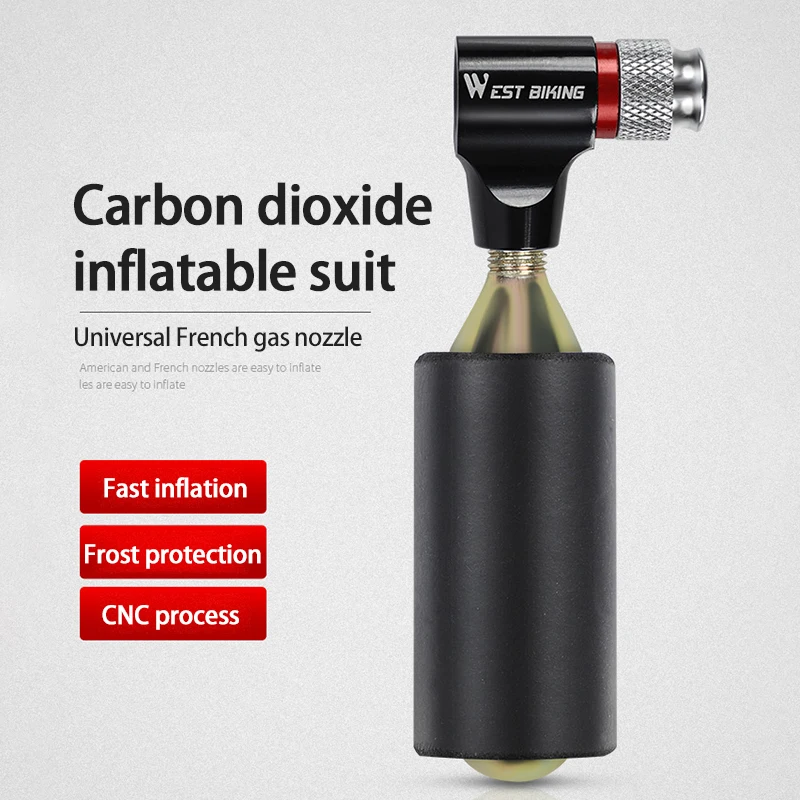 Велосипедный насос WEST BIKING компактный портативный аварийный мини CO2 с двуокисью