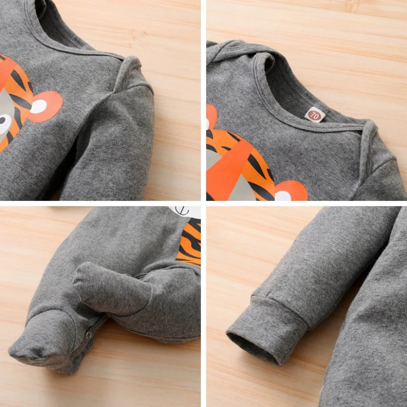 

Cute Autumn Baby Girl Boy Cartoon Animal Pattern Infant Long Sleeve Bodysuit+Hat Newborn Romper Set