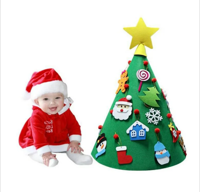 

2020 Gifts Kids toys children child baby Christmas hat Christmas tree diy felt New Year toy decoration Christmas gift 50X70cm
