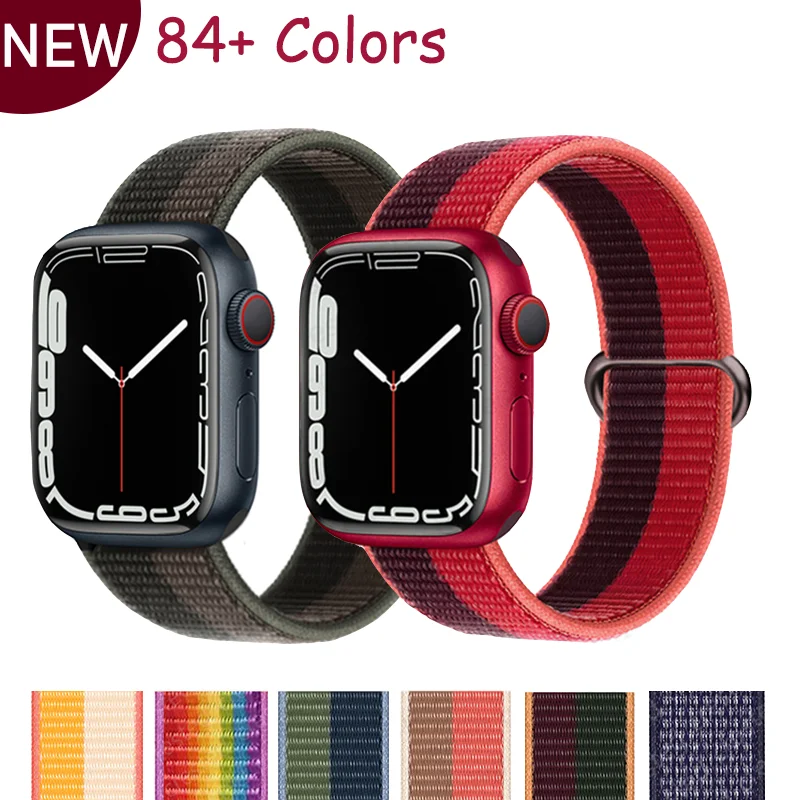 

Nylon Loop Strap for apple watch band 44mm 40mm 45mm 41mm 38mm 42mm 44 mm bracelet correa Watchband iWatch serie 3 5 6 se 7 band
