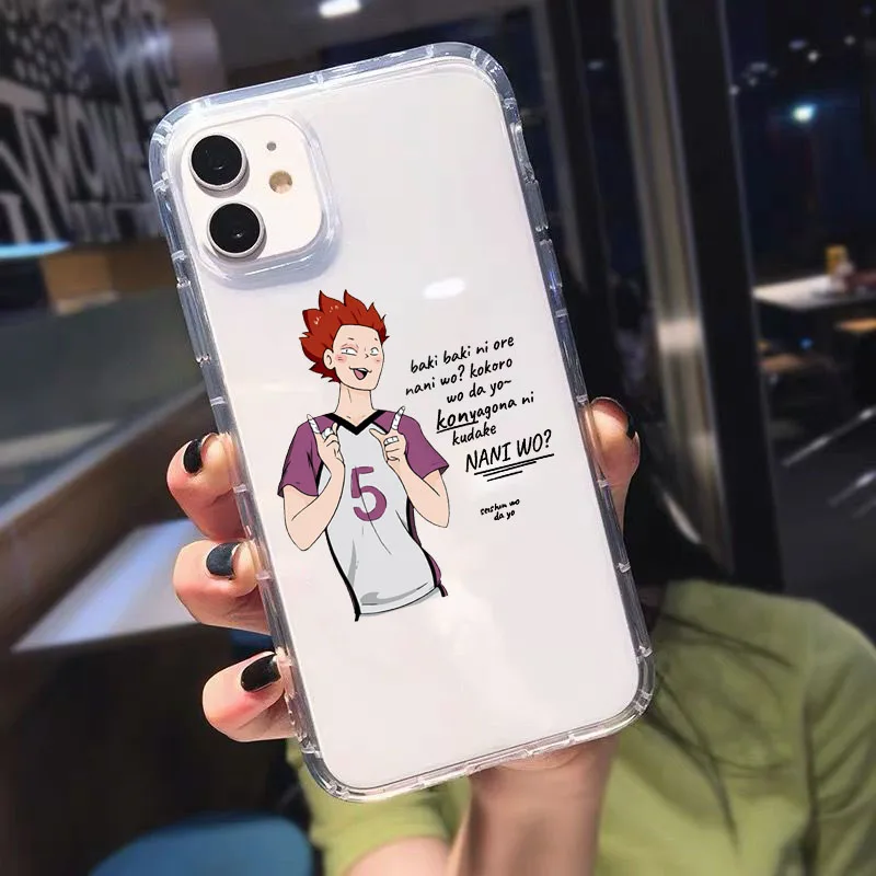 Прозрачный чехол для телефона с Аниме Haikyuu Love волейбола IPhone 11 12 13 Pro 6 7 8Plus X XS XR MAX