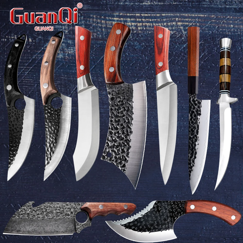 Набор кухонных ножей ручной работы из нержавеющей стали шеф-повара нож для