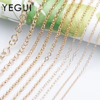 yegui c174diy chain18k gold plated0 3micronscopper metalcharmsjump ring chainsjewelry makingdiy bracelet necklace3mlot