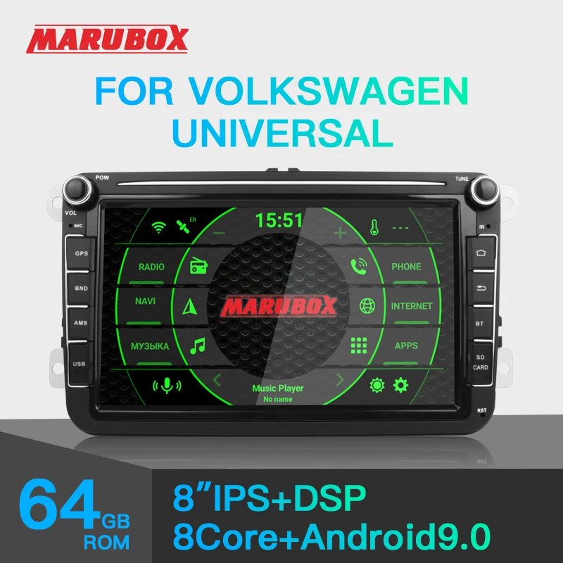 Штатная магнитола для VW/Volkswagen MARUBOX KD8101 Штатное головное устройство VW Android 9.0