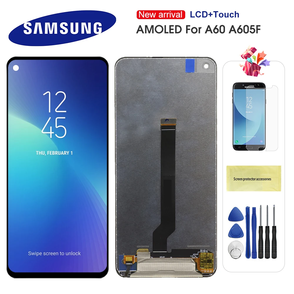 ЖК дисплей Super AMOLED для Samsung Galaxy A60 A606F/DS A6060 A606FD с сенсорным экраном и дигитайзером в