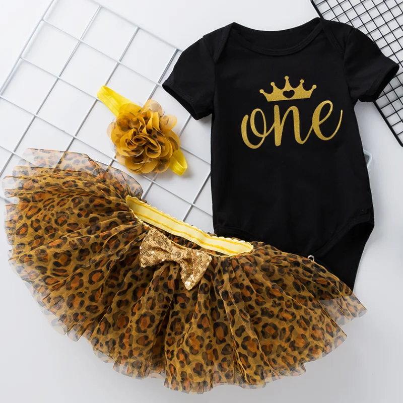 Детское платье на день рождения 1 год комбинезон + платье-пачка повязка голову