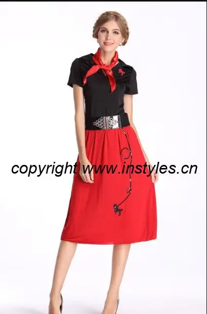 Стиль 50-х годов искусственное платье женская одежда 19 дюймов в стиле рок-ролл Bopper