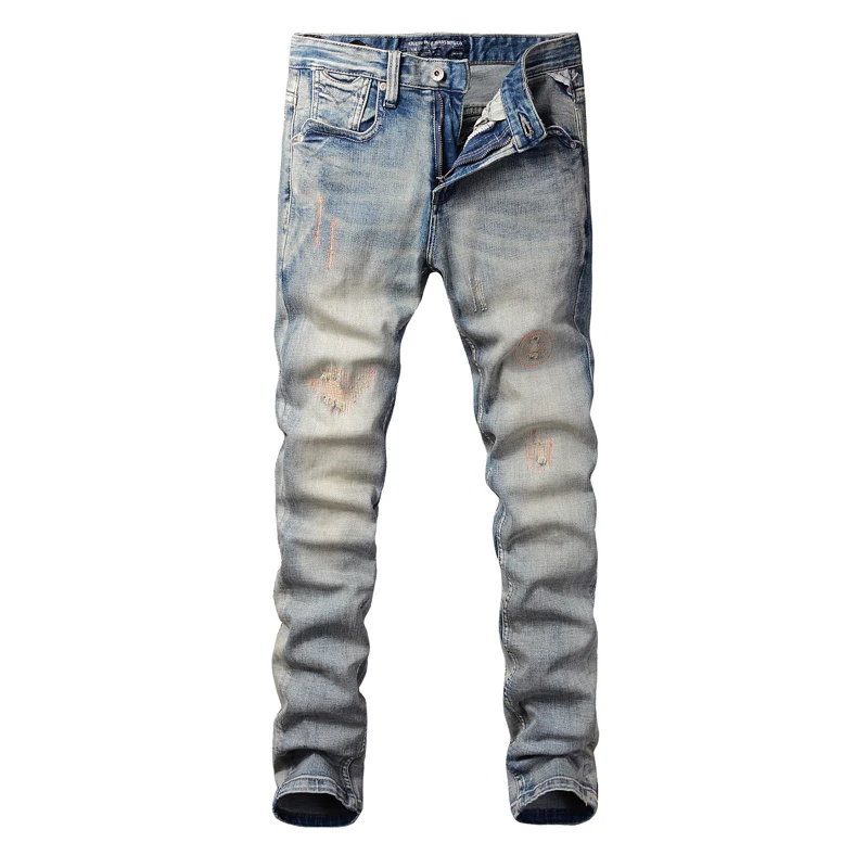 

Mens Youthful Straight Slim High Quality Jeans Pants DenimCasual Harem Male Fashion Streetwear Trousers Man solid Versatile