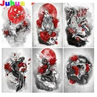 Японский стиль Тигр рыба журавль полная квадратная круглая Алмазная вышивка 5D Сделай Сам Японские животные алмазная живопись Вышивка Мозаика Декор