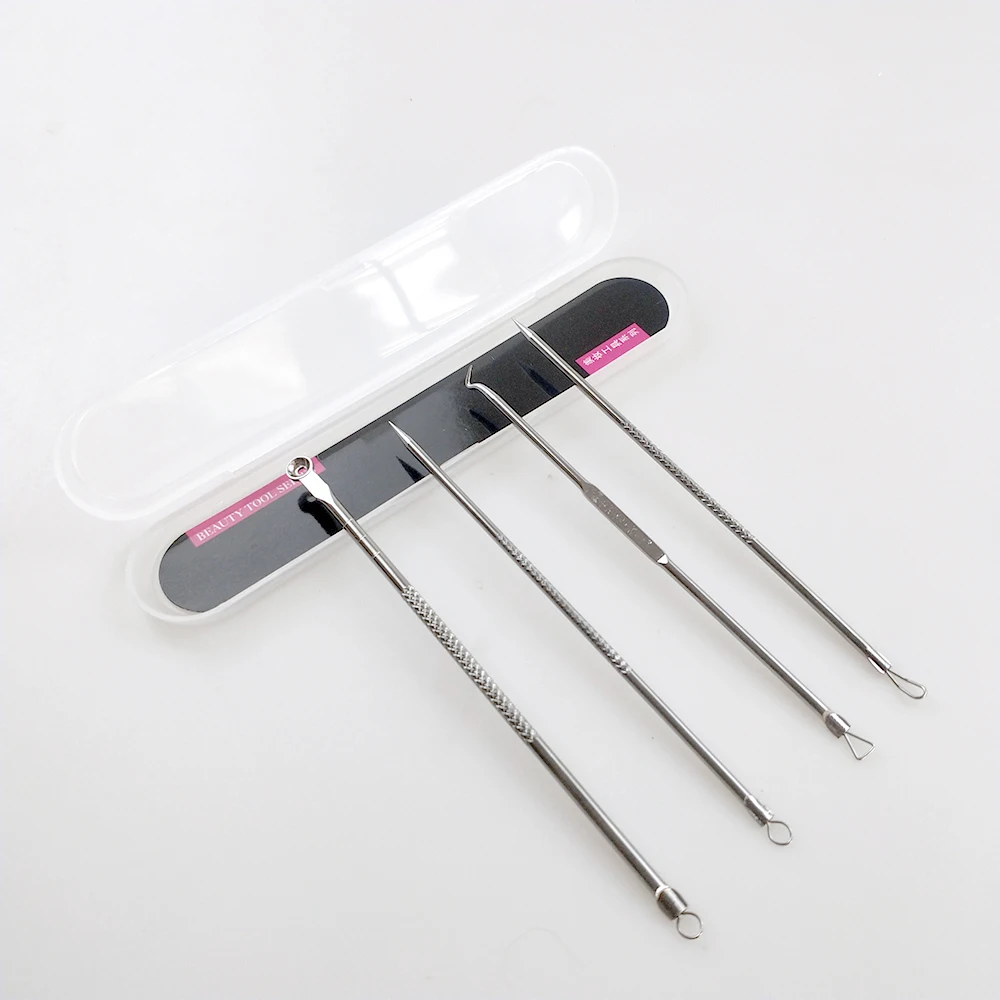 

4pcs/set Professional Acne Needle Set Acne Dual Needle Tools Set Heads Blackhead Remover Spot Cleaner Beauty Acne Needle Set