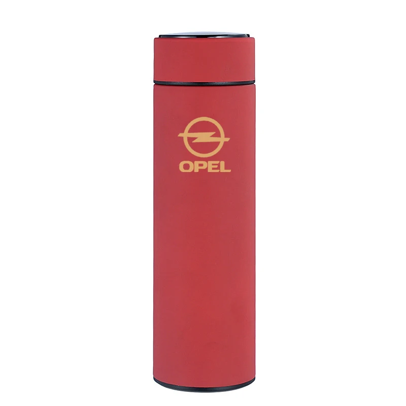 500ml Car Style Smart Thermos Mug LED Temperature Display Stainless Steel Tea Cup With Logo For Opel Astra h g j Insignia |