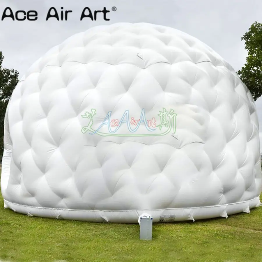 Белая полукруглая надувная купольная палатка в форме мяча для гольфа рекламная