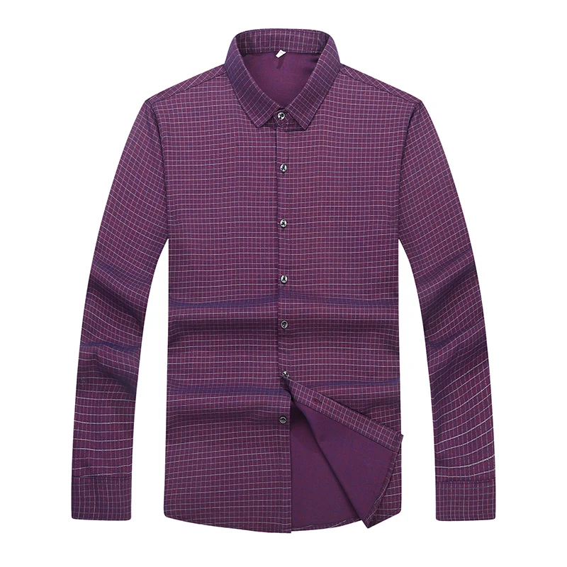 Мужская Повседневная рубашка с длинным рукавом размеры до 6XL | одежда