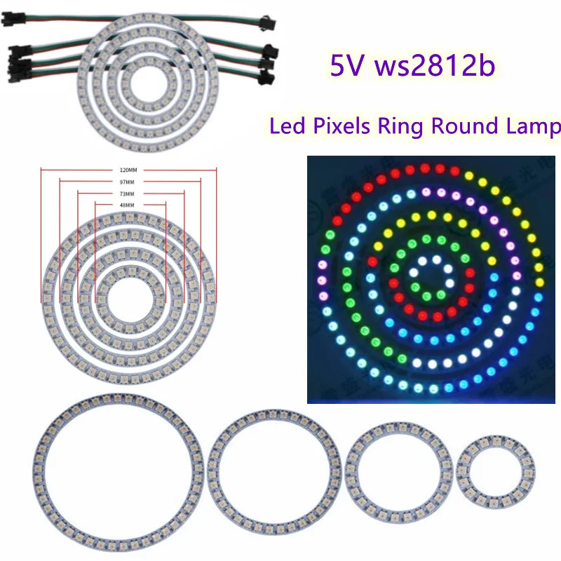Светодиодный светильник 16/24/35/45 светодиодов SMD5050 RGB DC5V ws2812b индивидуальная