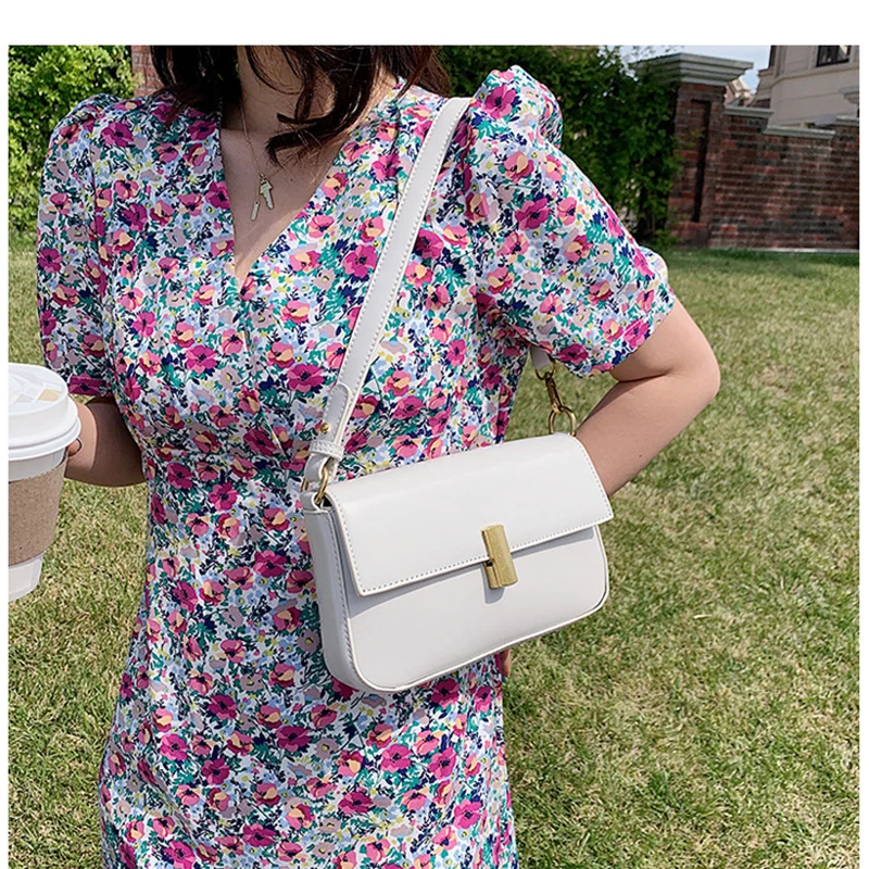 Белая сумка-багет сумки сумка на плечо летние через для женщин 2020 тренд роскошный