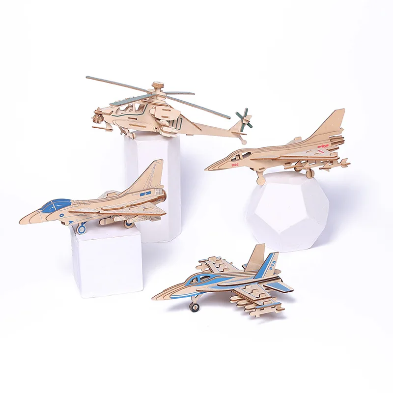 WYTNB Children's 3D Three-dimensional Puzzle Wooden Airplane Car Handmade DIY Dollhouse Model Boys and Girls Toys | Игрушки и хобби