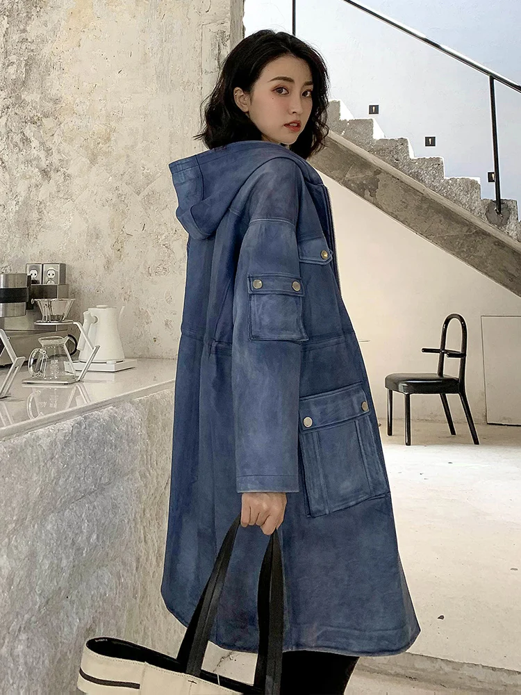 Куртка из натуральной кожи пальто натурального меха женское корейское на осень и