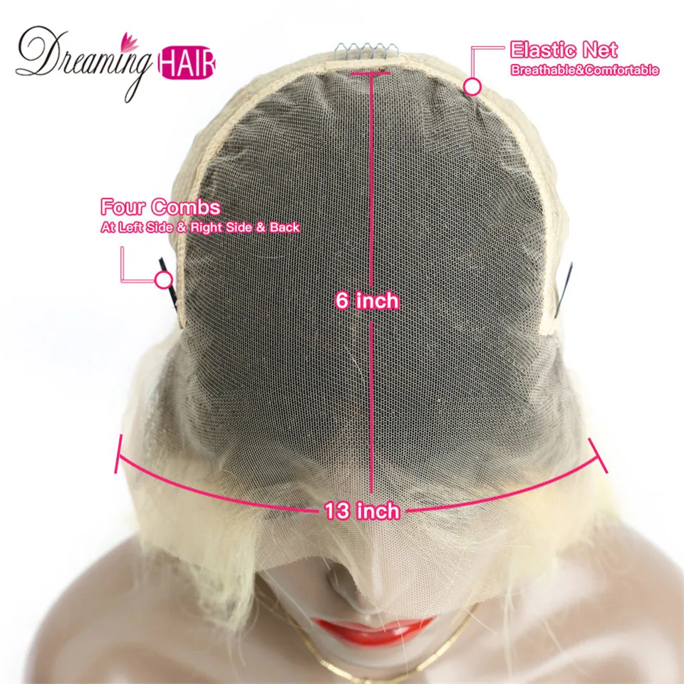 Dreaming Blonde 1b/613 99J 13x6 13x4 короткий парик из человеческих волос с кружевным фронтом, предварительно сорванный с волосами младенца, прямые парики из Омбре