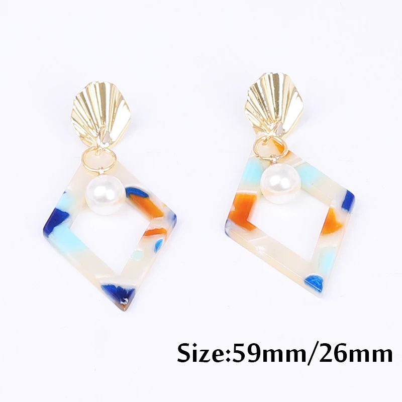 

Acrylic New Earrings Boho Acetate Round Pendant Women Big Long Drop Dangle Earings Fashion Jewelry Bohemian Dangle Accessories