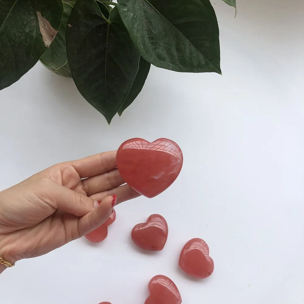 1pcs 3 Sizes Natural Heart Shaped Stone Rose Quartz Striped Agate Crystal Carved Palm Love Healing Gemstones Home Decoration | Дом и сад