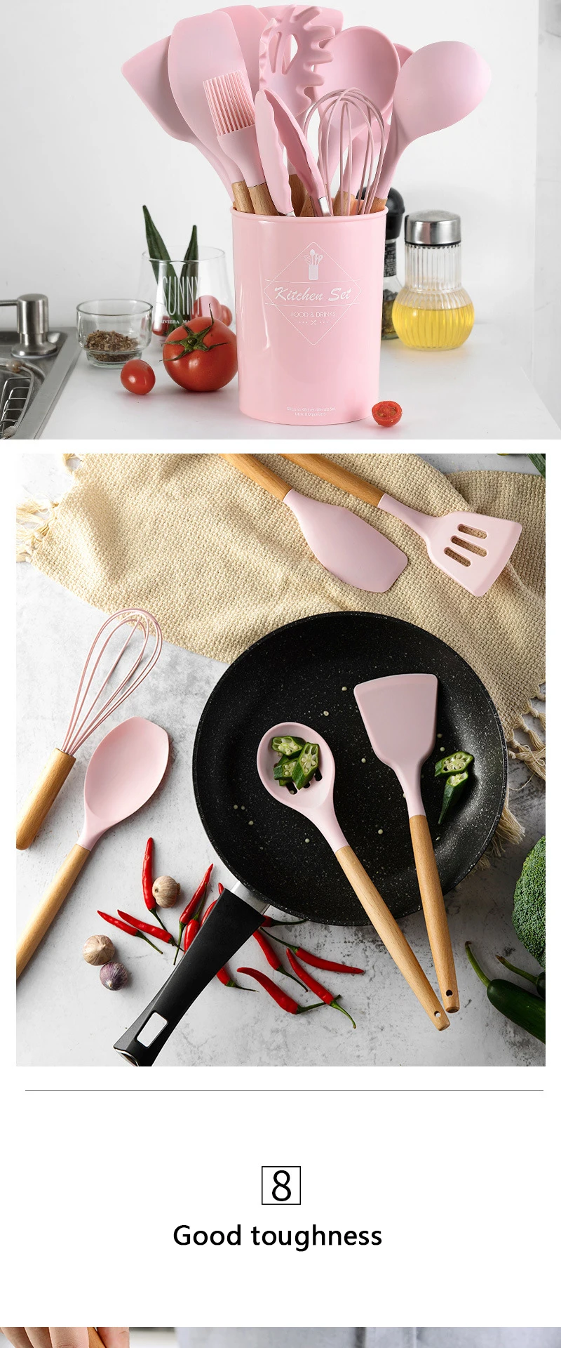 11/12/13Pcs Silicone Kitchen Set nonstick Kitchen Utensils Set with Spoon Spatula Cooking Accessories Baking Kitchen Tools Set