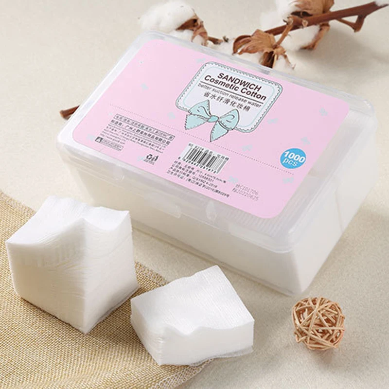 1000 шт. ватные диски для очищения лица и макияжа хлопковый спонж ежедневный