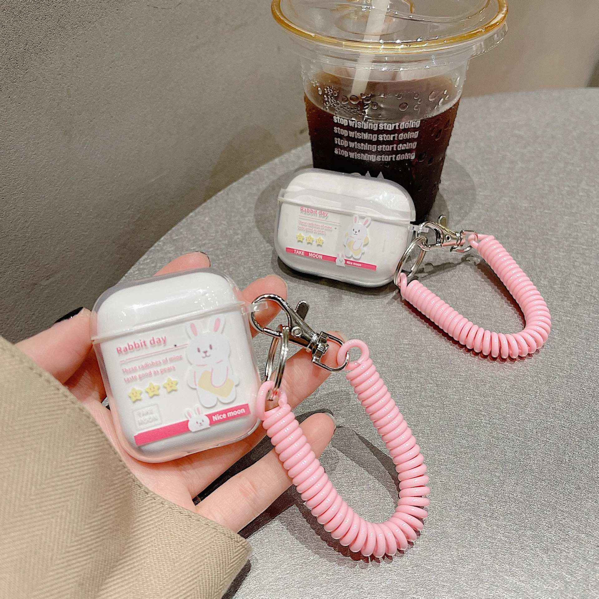 

For AirPods Case Fashion Lucky Love Soft TPU Transparent Earphone Case For AirPods 2 3 AirPods Pro Earphones Cover with Lanyard