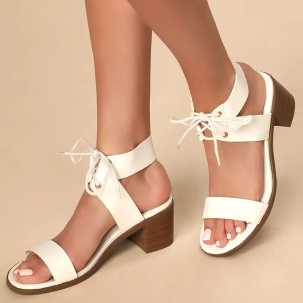

Comfortable Thick Heel Platform Sandals Woman Shoes Cross Strap Lace Up High Heel Sandals Platform Sandals Women Plus Size Shoes