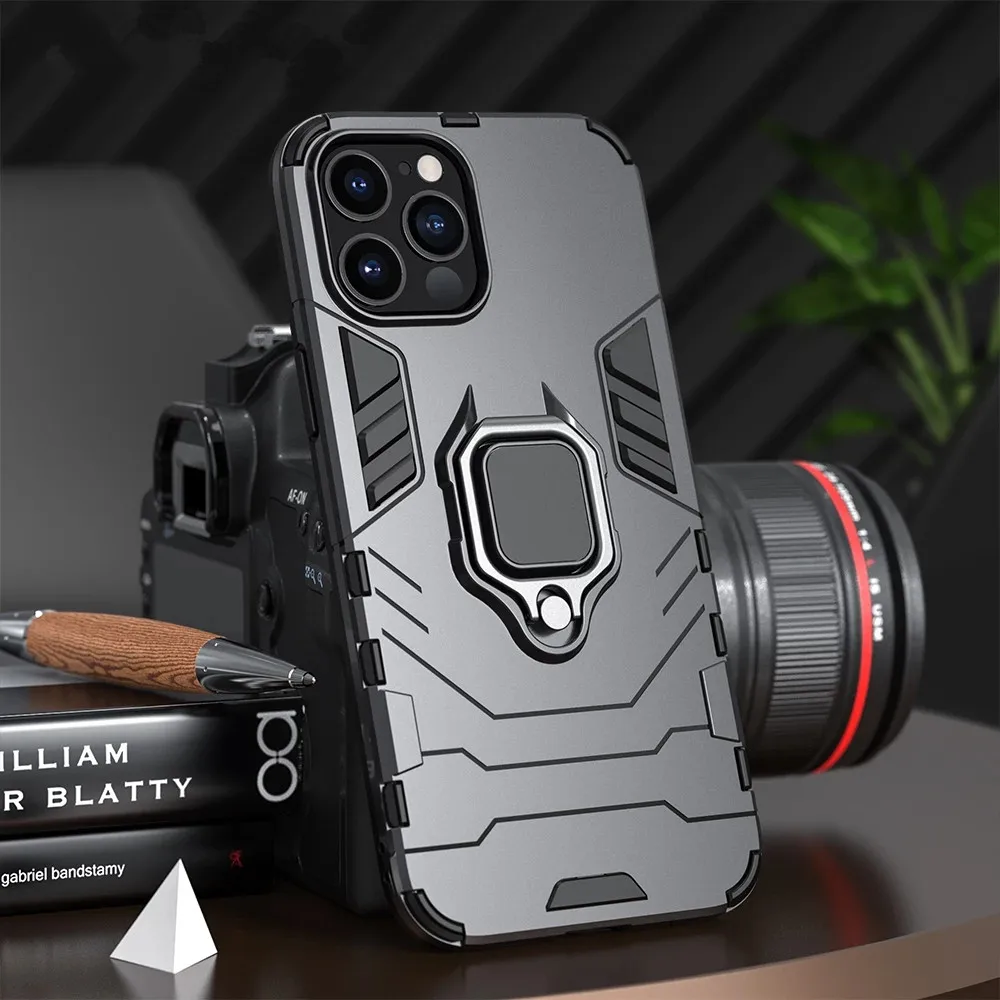 3D противоударный бронированный чехол для iPhone 12 Pro Max Mini кольцевая подставка