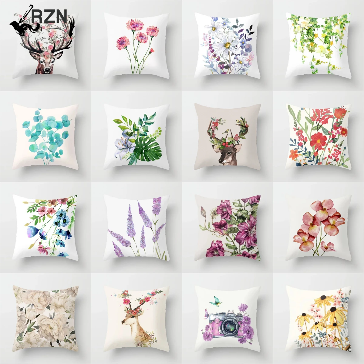 Скандинавские Цветочные подушки чехол с принтом цветов оленей лаванды простые