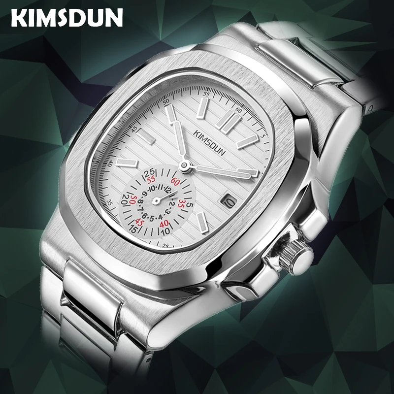 

Mens Watches Top Brand Luxury Waterproof Silver Square Clock Male Steel Strap Casual Quartz Watch Men Fashion Wrist Watch