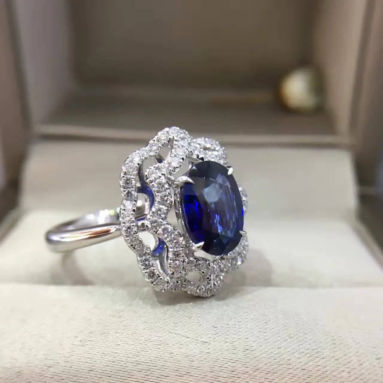 2.012ct+ 0.461ct 18K золото натуральный сапфир женское кольцо с алмазной установкой новое Изысканное Украшение на свадьбу обручальное кольцо