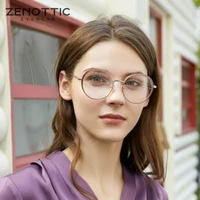 zenottic metal glasses frame women men oversize round prescription eyeglasses optical myopia eyewear frame