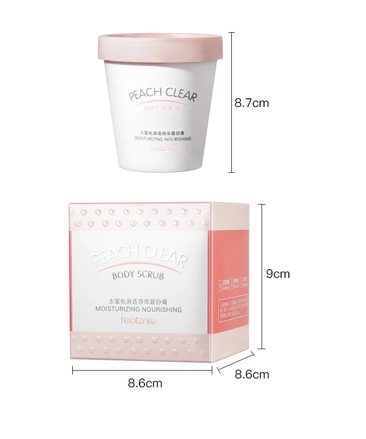 

Whitening Moisturizer Skin Care Repair Facial Sweet Peach Body Scrub Cleaner Acne Blackhead Treatment Smooth Delicate Scrub