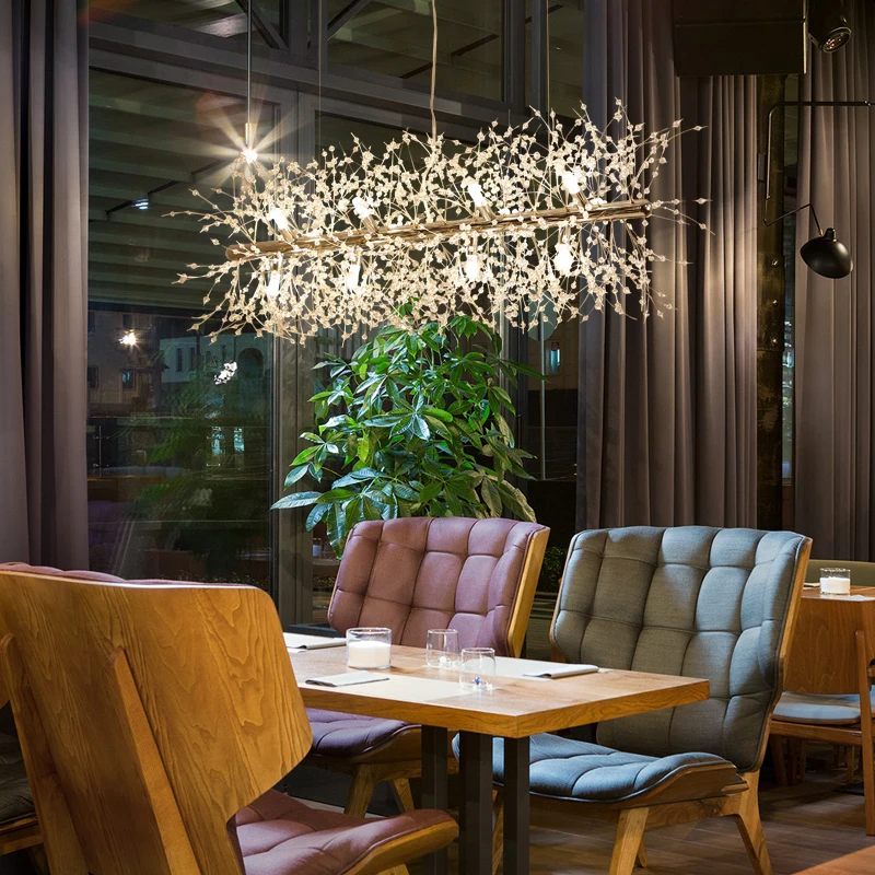 

Led Italian Luxury Crystal Pendant Lights Model Room After The Modern Simple Nordic Bedroom Restaurant Crystal Lamp Bed