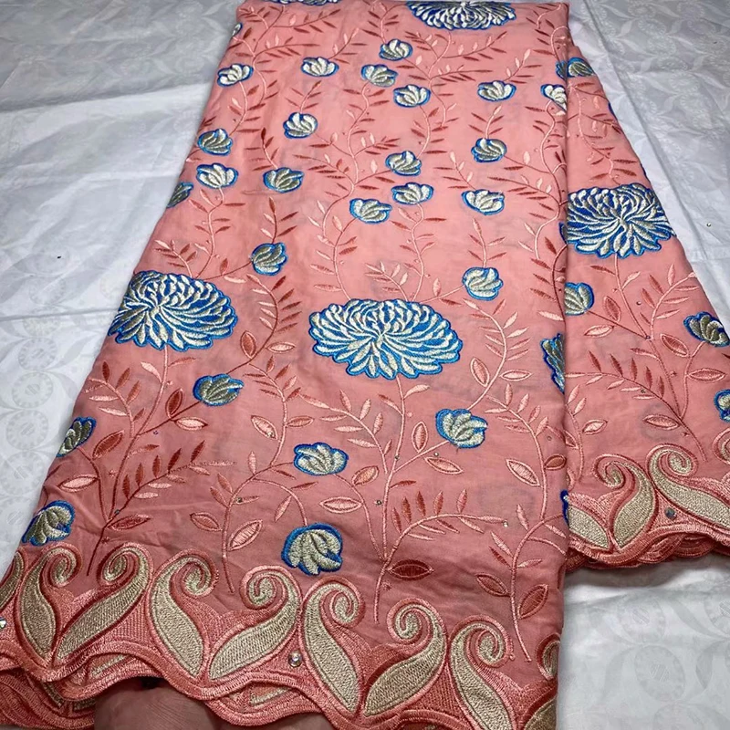 

2021 Latest Black African Lace Fabric Nigerian Swiss Voile Dry Cotton Material Embroidery Stones Dubai Cloth For Wedding Party