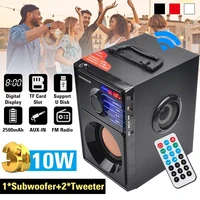 2 1 system stereo portable bluetooth speaker loudspeaker fm radio remote control sound box bass subwoofer usb tf card aux in