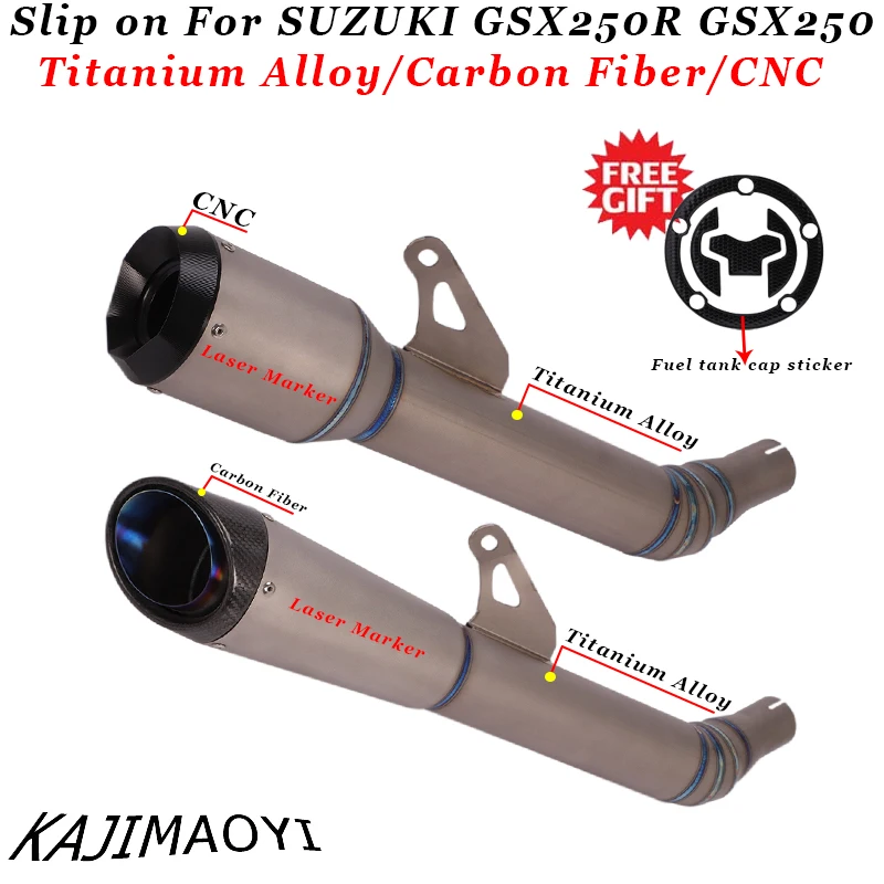 

Motorcycle GP Exhaust Pipe Escape Modified Titanium Alloy Mid Link Pipe CNC Muffler Slip on For SUZUKI GSX250 GSX250R
