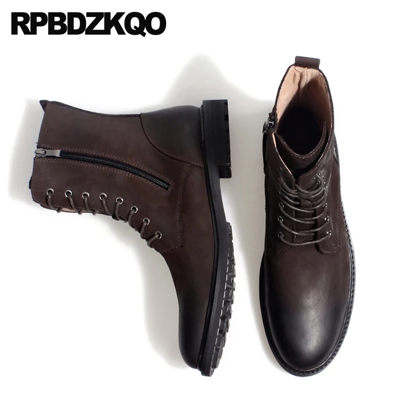 Ботильоны на меху из кожи с натуральным лицевым покрытием коричневые ботинки в