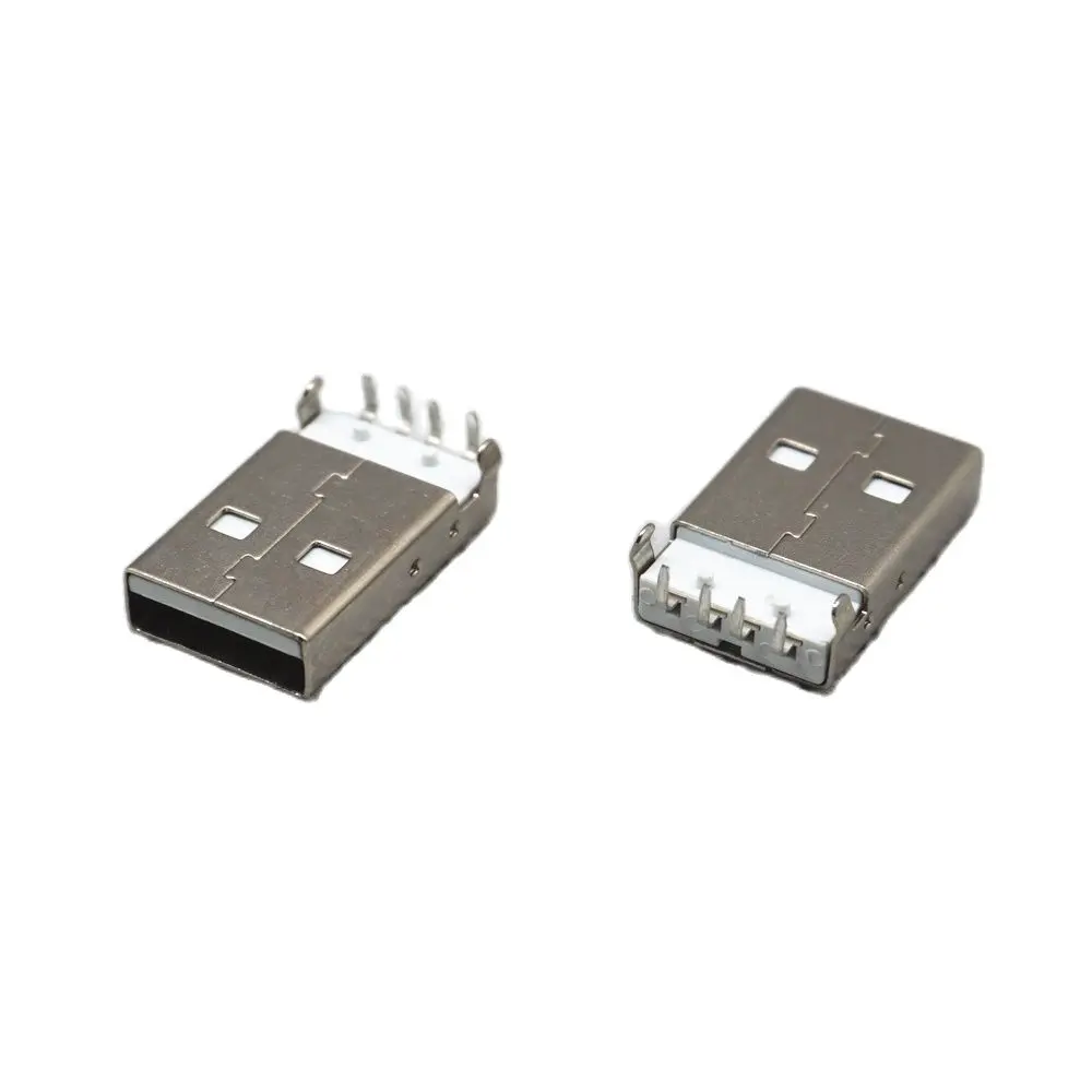 20PCS Male USB Socket TYPE A CONNECTOR 4PINS 90 degrees BENT PIN Charger Power Supply Modification ROHS AM90