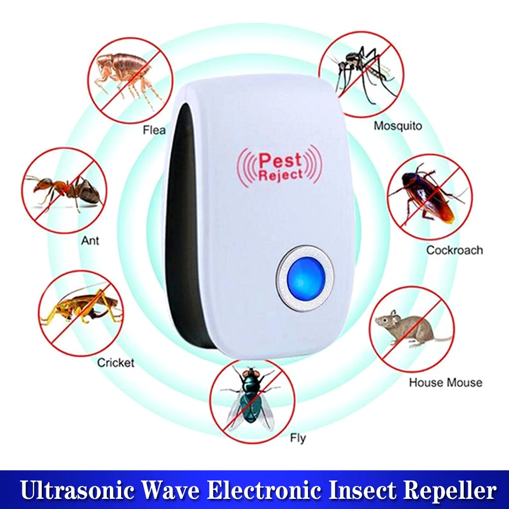 

US EU UK AU Plug Ultrasonic Insect Killer Pest Reject Repeller Control Electronic Mouse Mosquito Rat Garden Yard Insect Killer