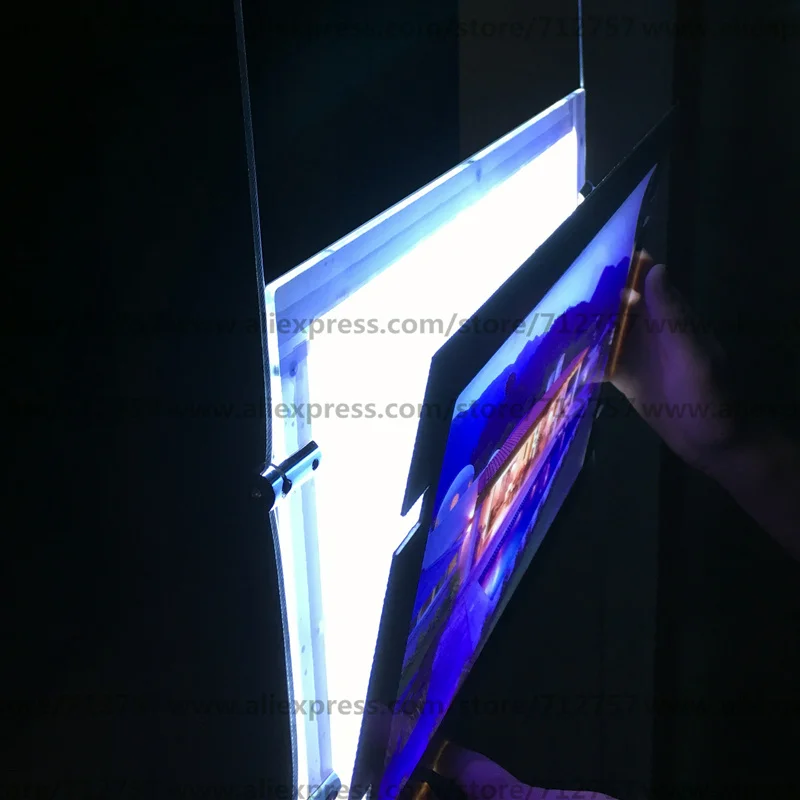 8 шт A4 двухсторонняя Магнитная акриловая рамка со светодиодной освещенное меню