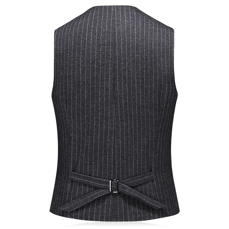 Мужской деловой костюм yunстос темно серой полосой из 3 предметов свадебные