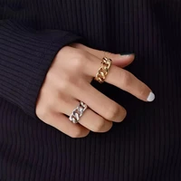 european and american fashion simple personality couple ring open chain ring to participate in the party wedding 2021 new