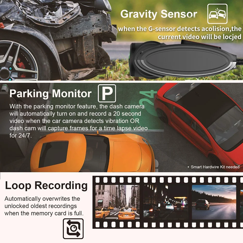 dash cam mola v9 1800p hd gps vehicle drive auto video dvr smart wifi control night vision car camera recorder 24h parking free global shipping