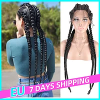 wig braid african synthetic lace wigs 32inch braided wigs cheap free shipping braiding hair for black women box braids cornrow