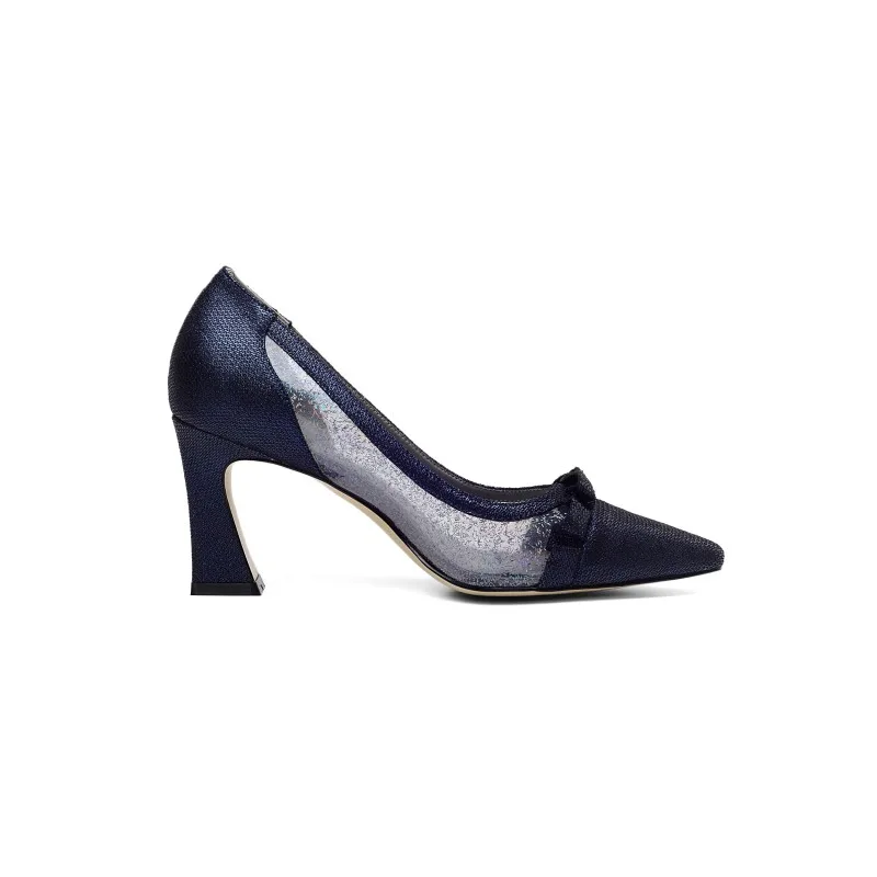 Женские туфли лодочки на высоком каблуке прозрачные боковые с бантом бабочкой