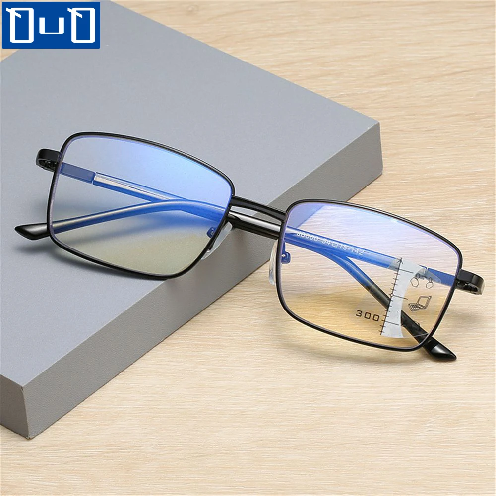 

Многофокальные прогрессивные очки для чтения для мужчин и женщин, мужские очки с защитой от синего излучения, квадратные полная оправа, авт...